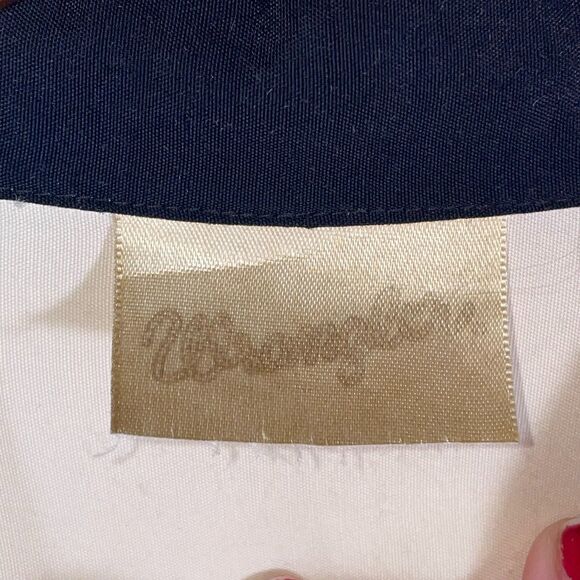 Vintage Wrangler Scarf Print Western Shirt Cream Navy Chain Medallion 80s 90s - Picture 5 of 11